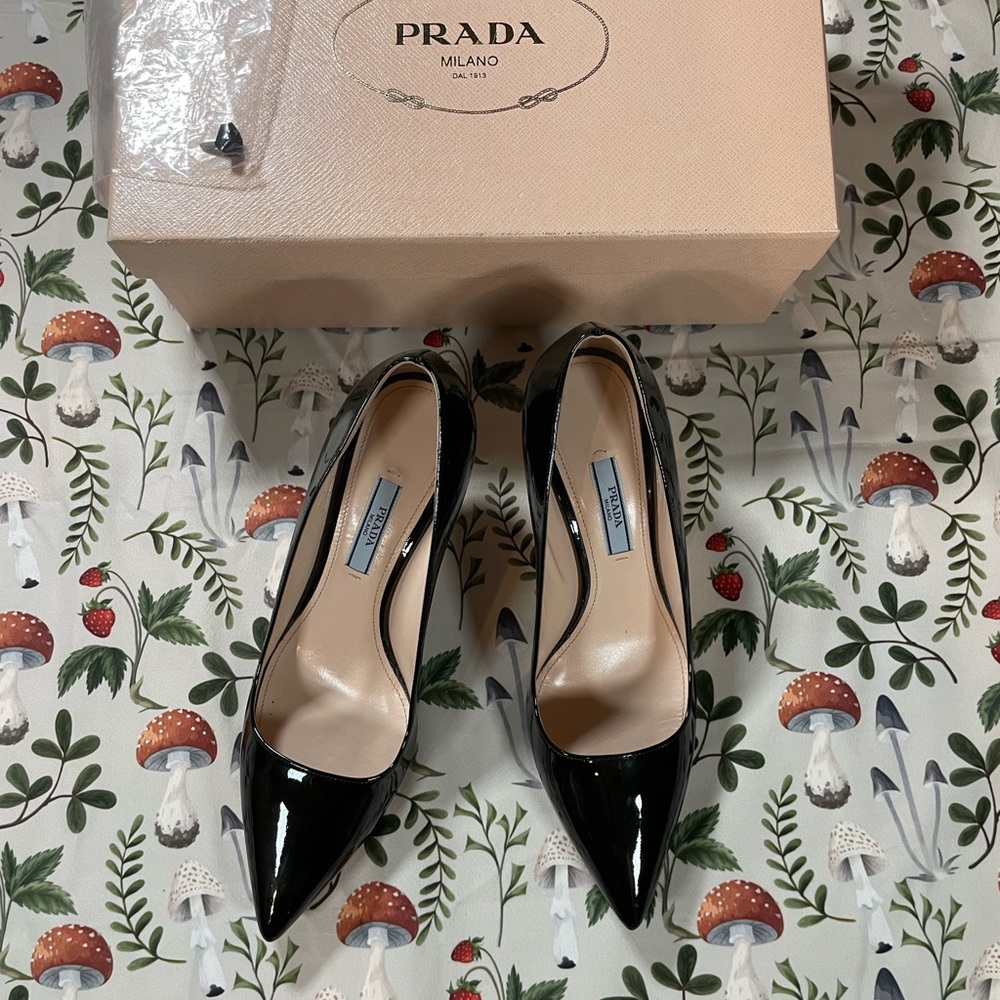 Prada Black Patent Leather Heels